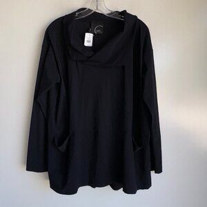 Black Cowl Neck Women's Top